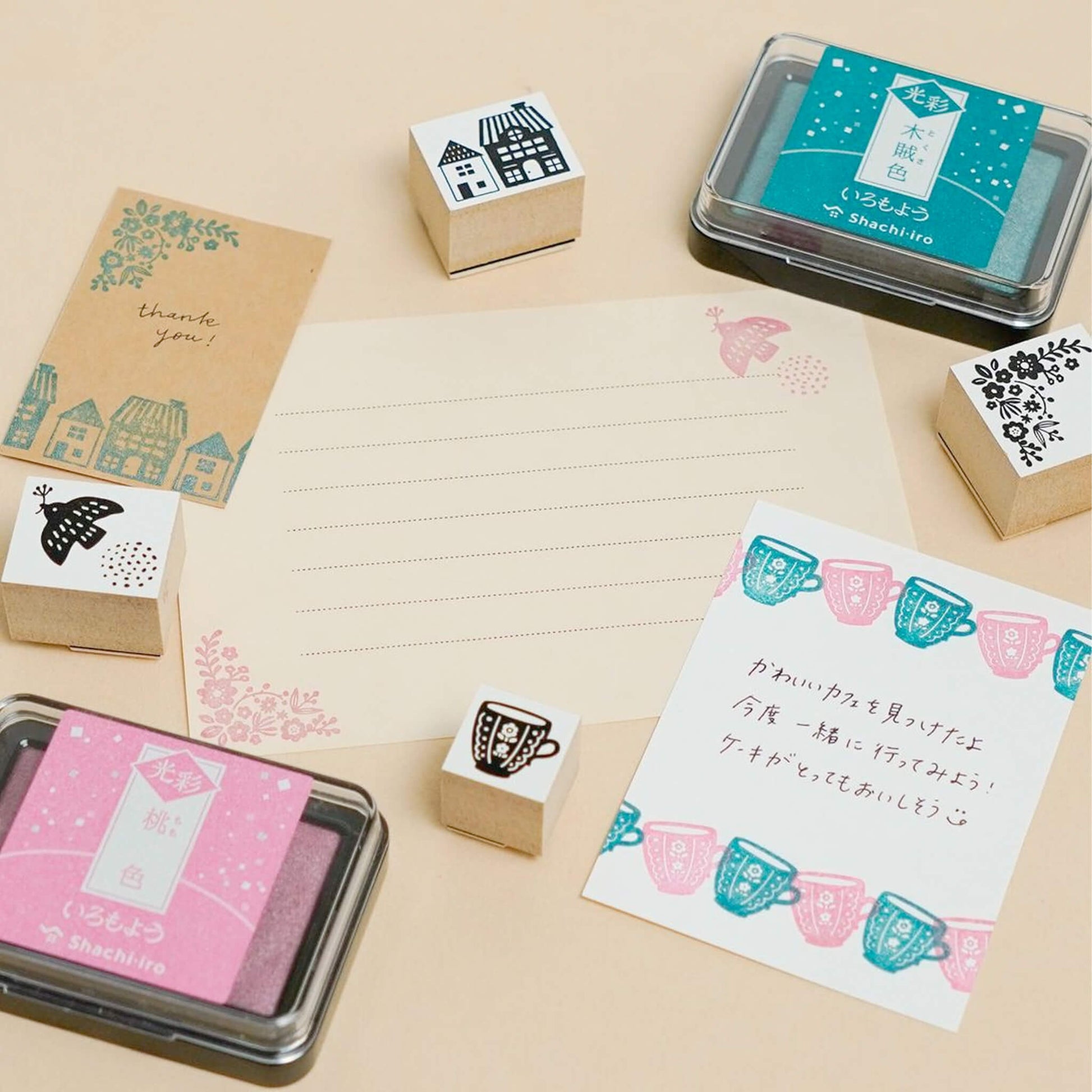 Shachihata Shachi - iro Iromoyo Kosai Ink Pad - Pink - Stamp Ink Pads