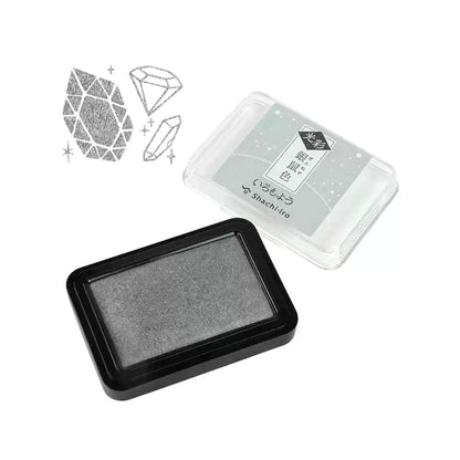 Shachihata Shachi - iro Iromoyo Kosai Ink Pad - Silver - gray - Stamp Ink Pads