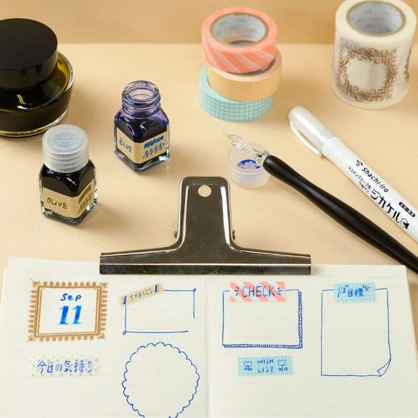 Shachihata Shachi - iro Jikakeru Washi Tape Base Pen - Primer Pens