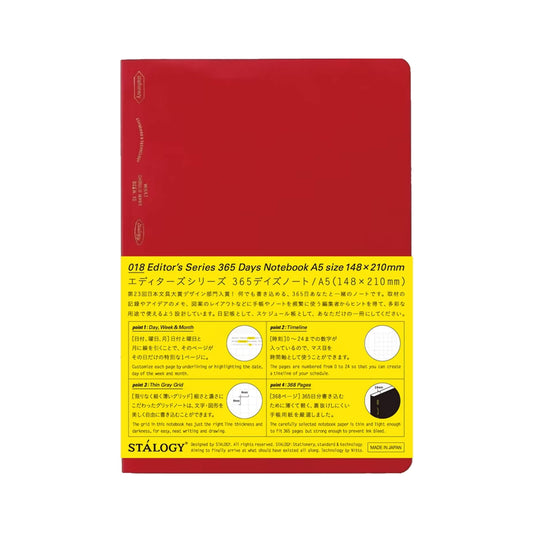 STÁLOGY Editor's Series 365 Days Notebook A5 Red - Notebooks