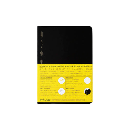 STÁLOGY Editor's Series 365 Days Notebook A6 Black - Notebooks