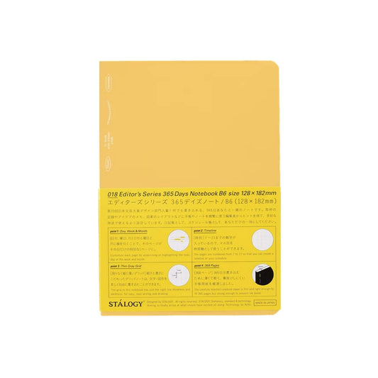 STÁLOGY Editor's Series 365 Days Notebook B6 Yellow - Notebooks