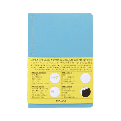 STÁLOGY Editor's Series Half - Year Notebook A5 - Blue - Notebooks