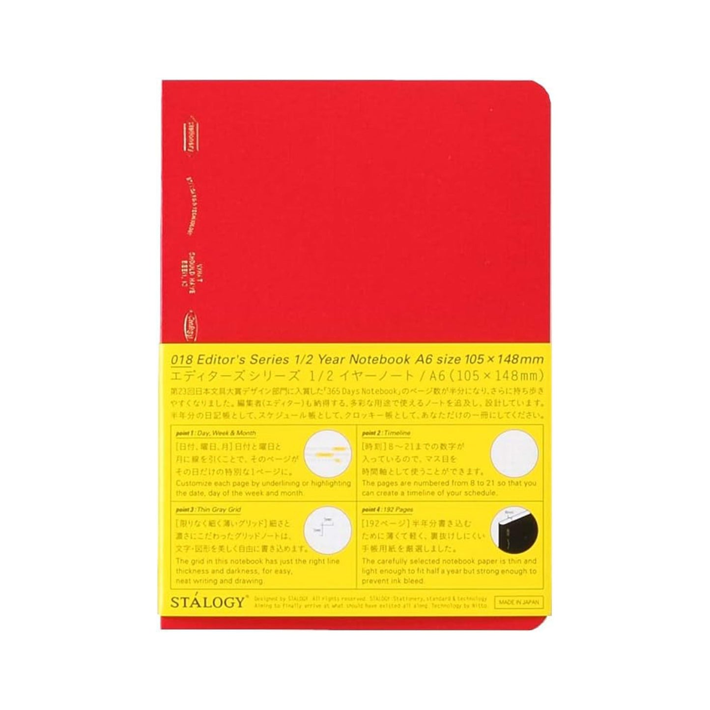 STÁLOGY Editor's Series Half - Year Notebook A6 Red - Notebooks