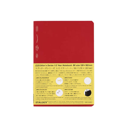 STÁLOGY Editor's Series Half - Year Notebook B6 - Red - Notebooks