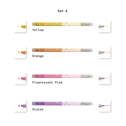 Sun - Star Dot é Pen Square Marker 4 - Color Set A - Stamp Markers