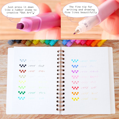 Sun - Star Dot é Pen Square Marker 4 - Color Set A - Stamp Markers