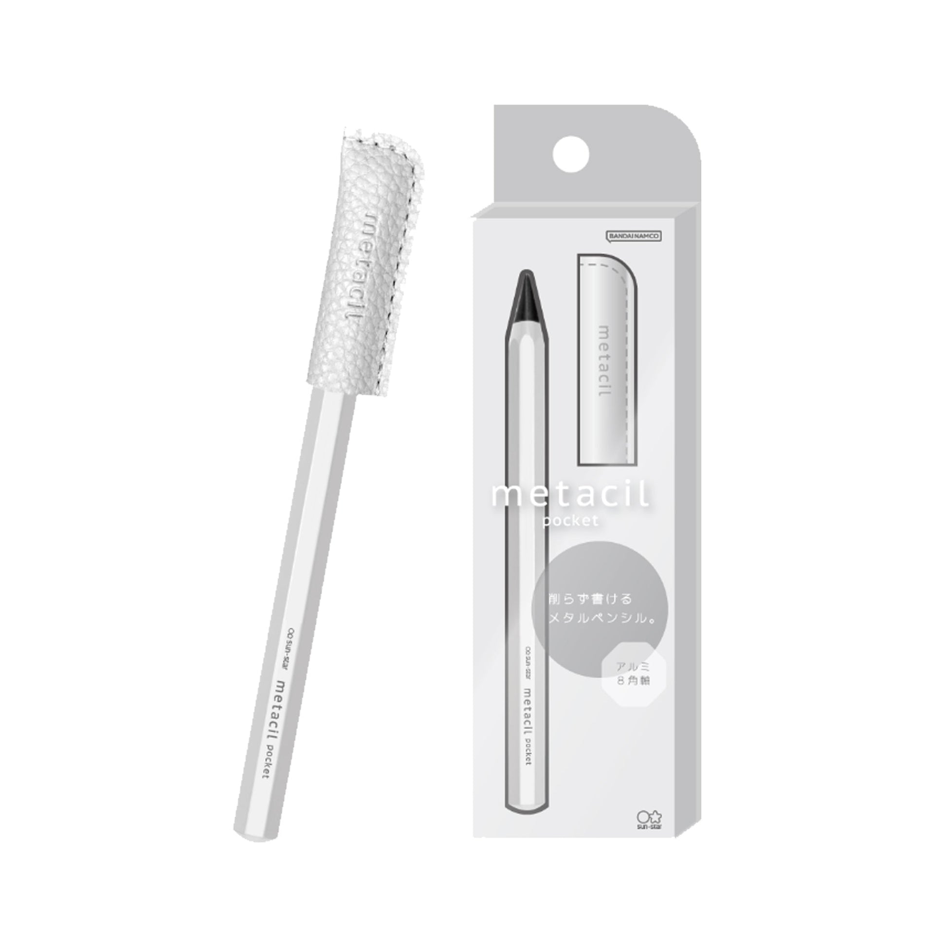 Sun - Star Metacil Pocket Inkless Pen - White - Metal Inkless Pens