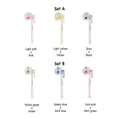 Sun - Star Ninipie Pen & Marker 3 - Color Set - Set A - Highlighters