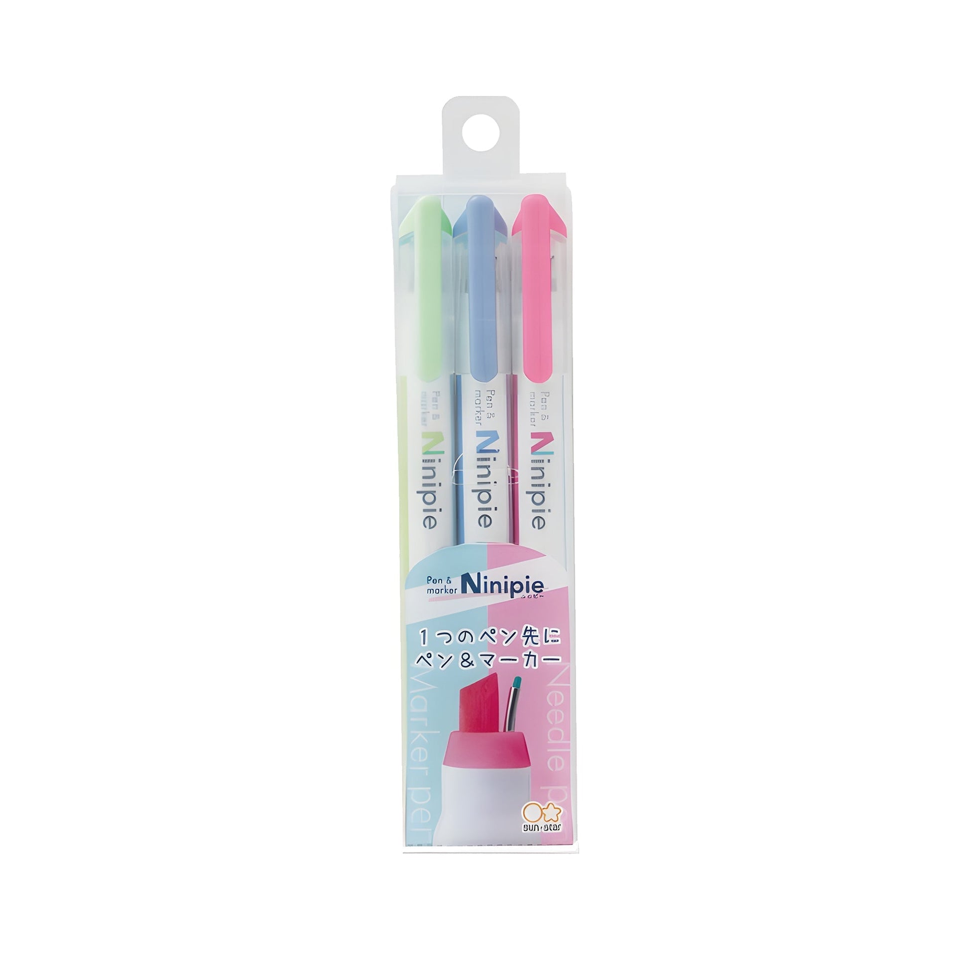 Sun - Star Ninipie Pen & Marker 3 - Color Set - Set B - Highlighters