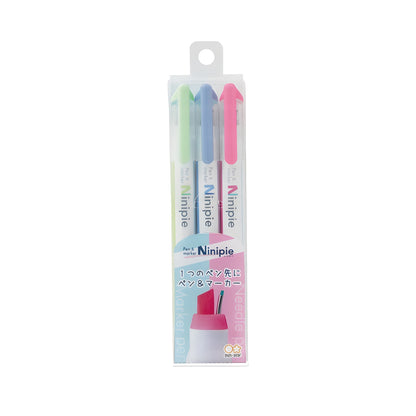 Sun - Star Ninipie Pen & Marker 3 - Color Set - Set B - Highlighters