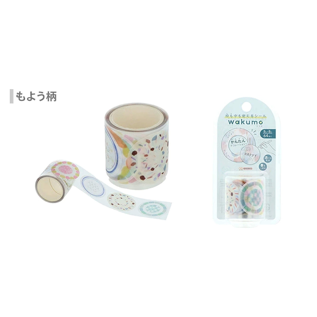 Sun-Star Wakumo Roll Sticker - Round - Patterns - Sticker Rolls