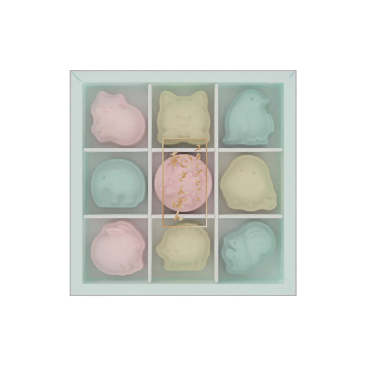 Sun-Star Wasanpon 9-Piece Stamp Set - Animal Motifs - Rubber Stamps