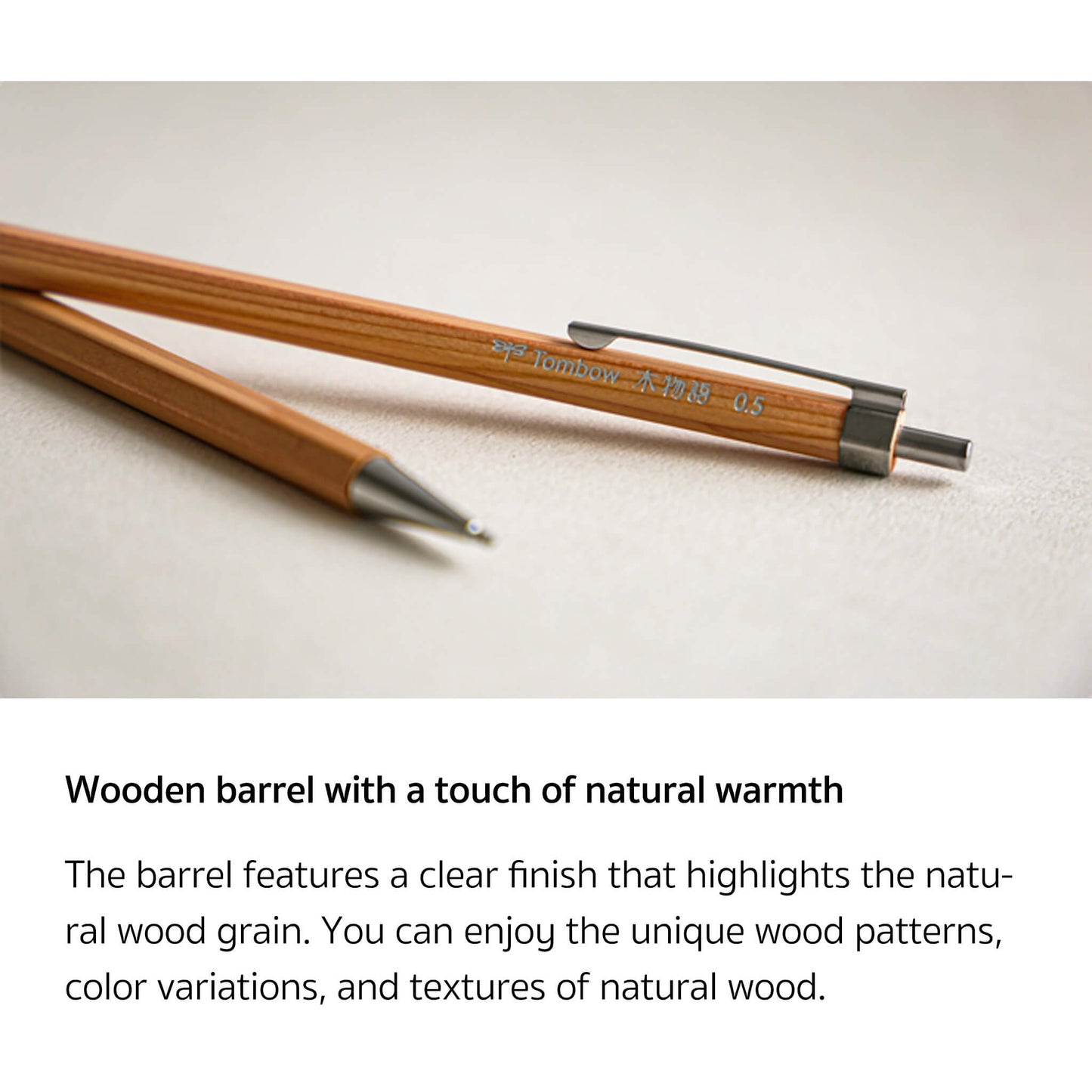 Tombow Ki Monogatari Wood Mechanical Pencil 0.5mm - Natural - Mechanical Pencils