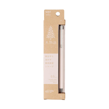 Tombow Ki Monogatari Wood Mechanical Pencil 0.5mm - White - Mechanical Pencils