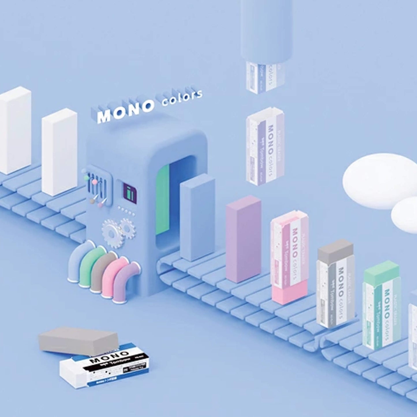 Tombow MONO Colors Eraser - Blue - Erasers