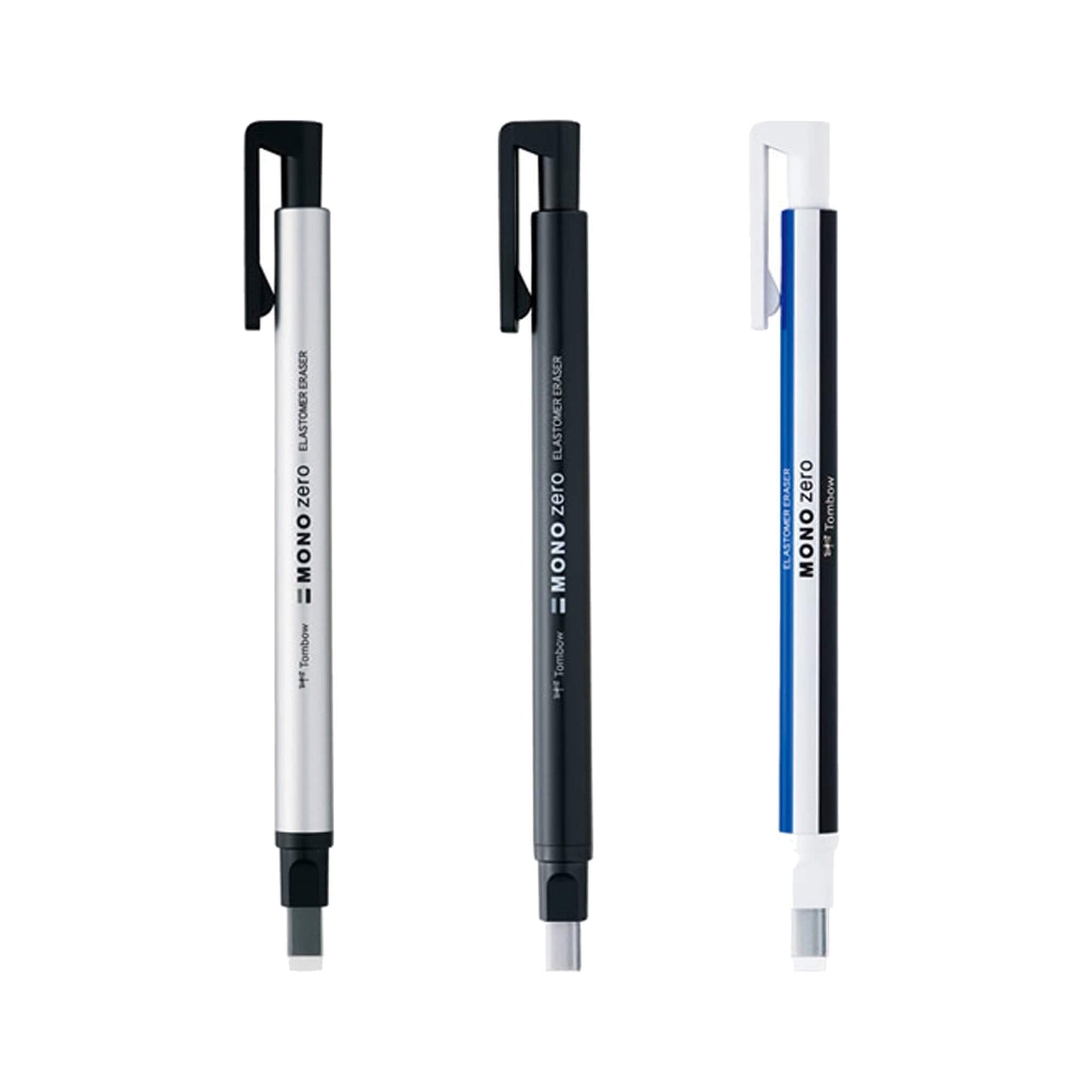 Tombow MONO Zero Pen Style Eraser - Rectangular Shape - Silver - Erasers