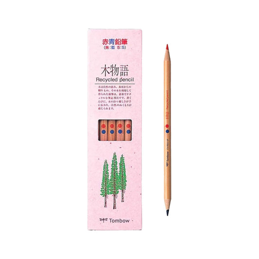 Tombow Recycled Pencil Red - Blue Pencil - Pack of 12 - Colored Pencils