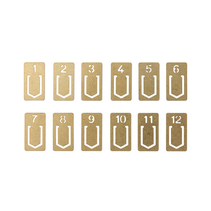 TRAVELER'S COMPANY Brass Clip Number - Page Clips