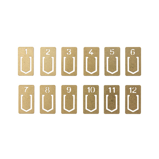 TRAVELER'S COMPANY Brass Clip Number - Page Clips