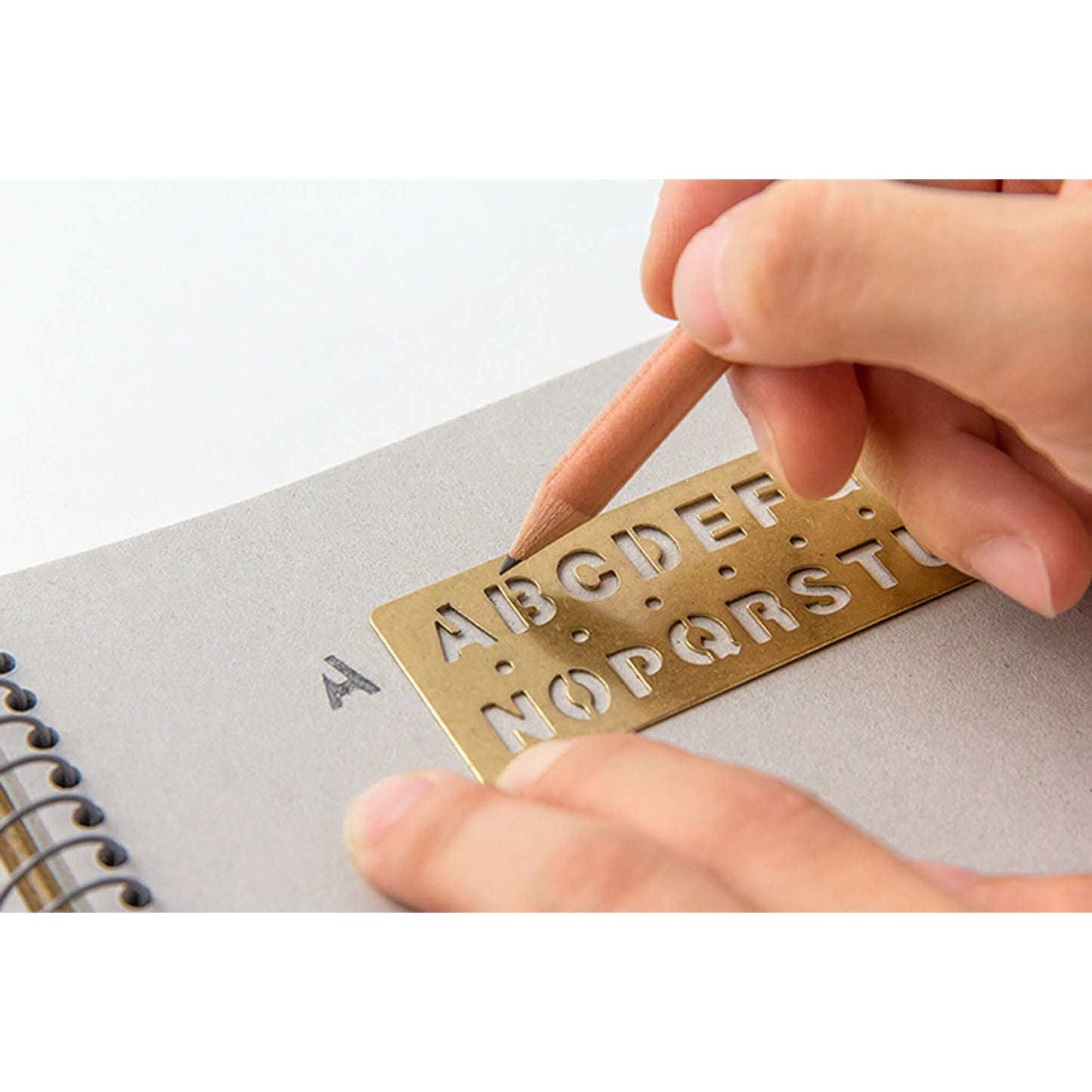 TRAVELER'S COMPANY Brass Template Bookmark - Alphabet - Template Rulers