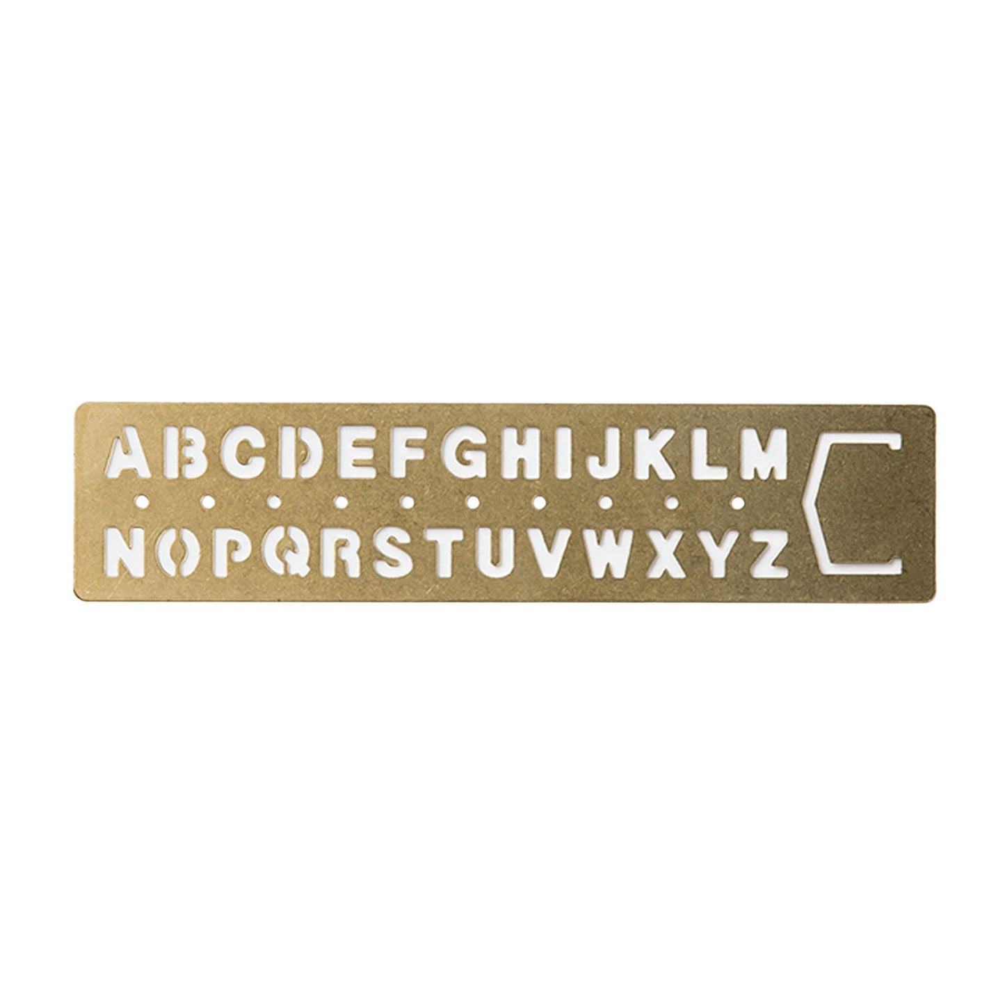 TRAVELER'S COMPANY Brass Template Bookmark - Alphabet - Template Rulers