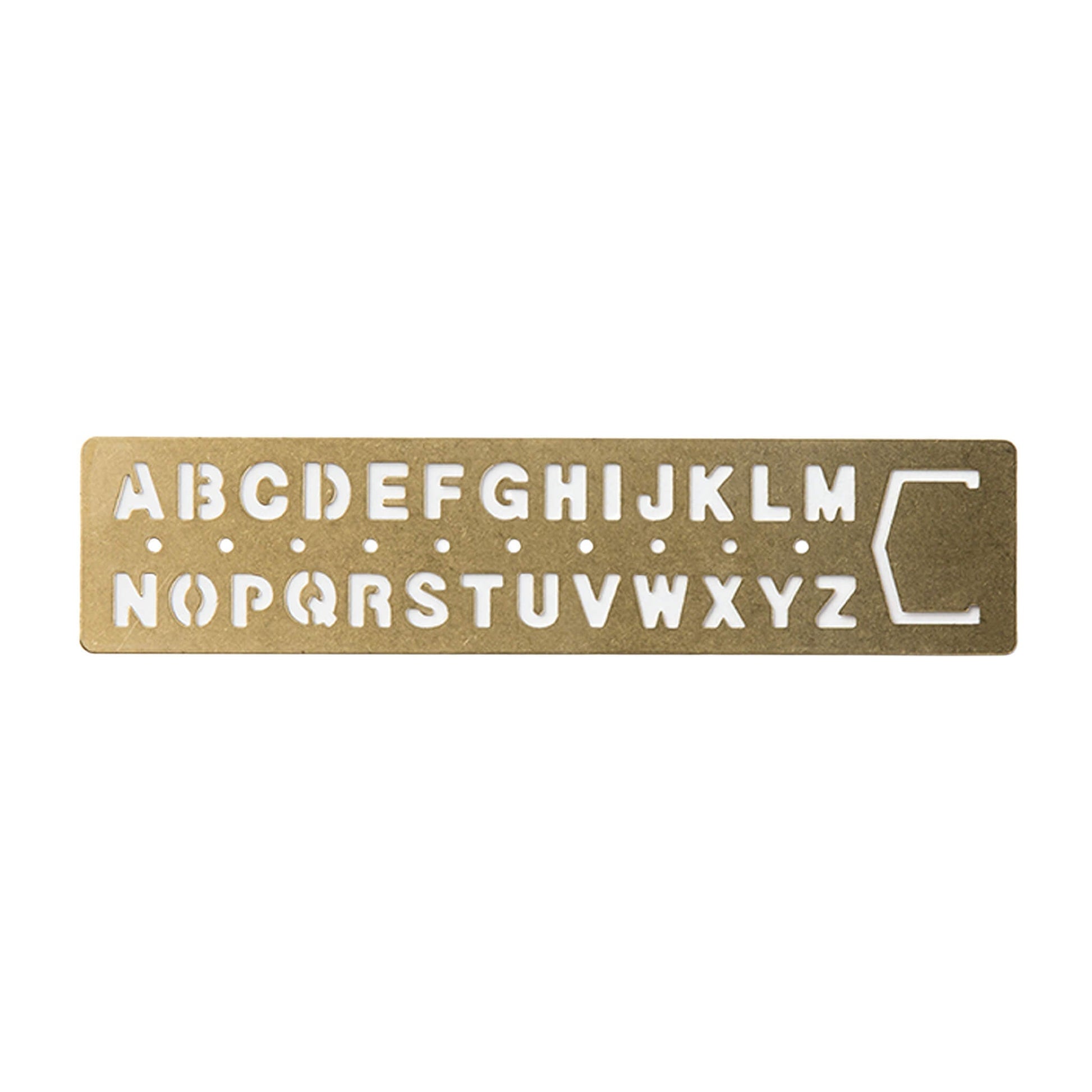 TRAVELER'S COMPANY Brass Template Bookmark - Alphabet - Template Rulers