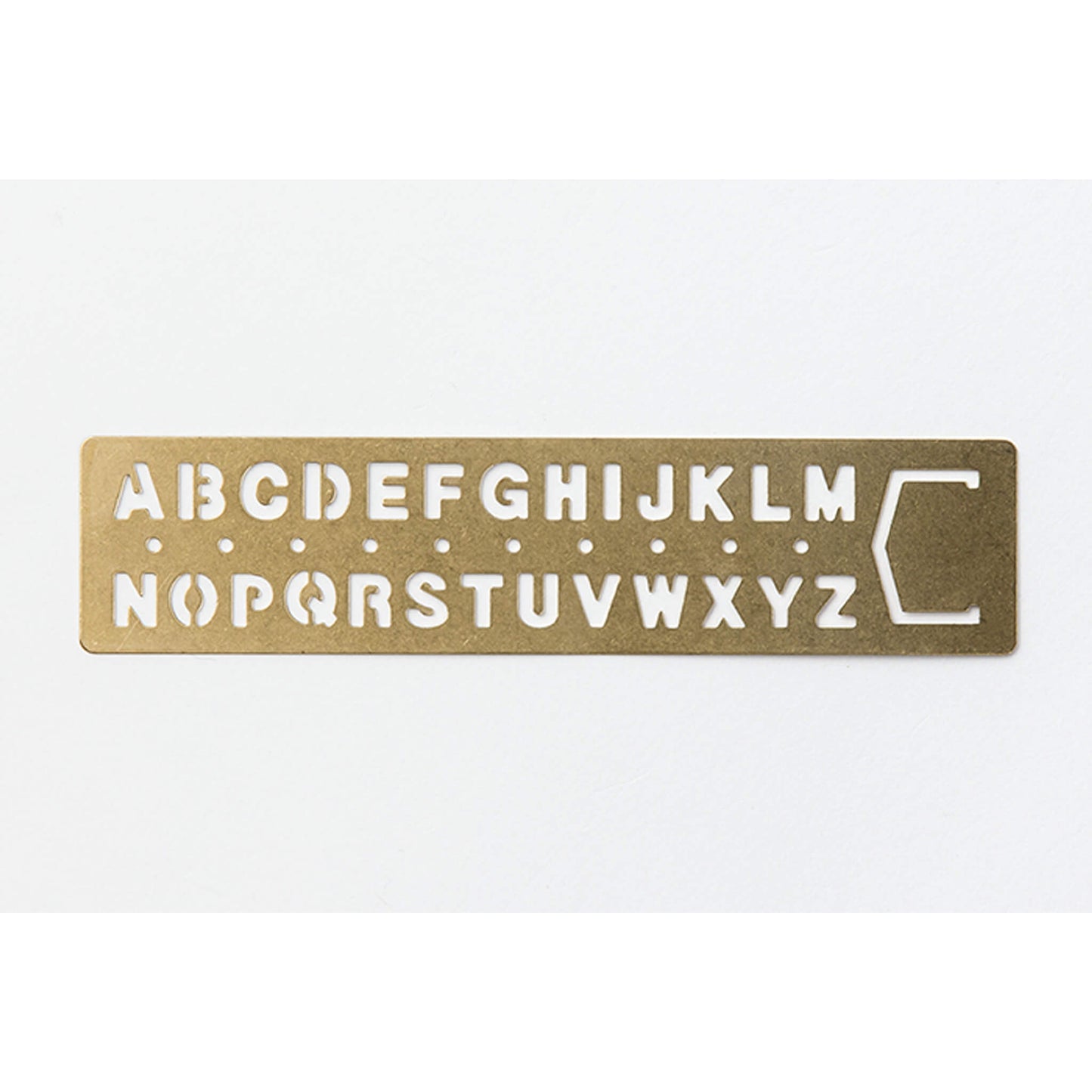 TRAVELER'S COMPANY Brass Template Bookmark - Alphabet - Template Rulers