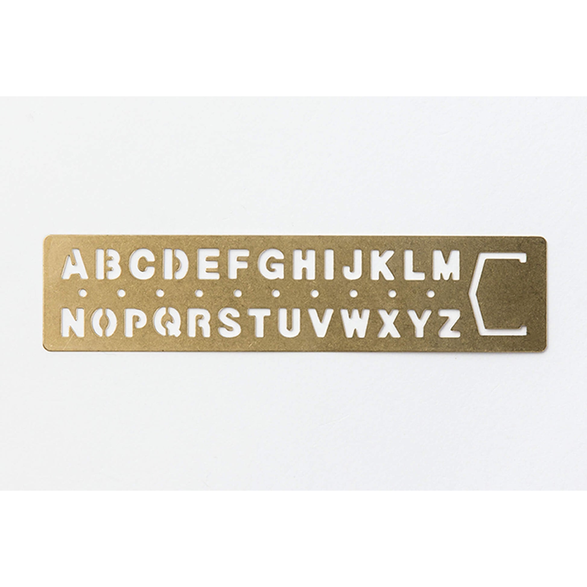 TRAVELER'S COMPANY Brass Template Bookmark - Alphabet - Template Rulers