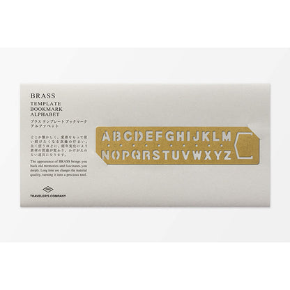TRAVELER'S COMPANY Brass Template Bookmark - Alphabet - Template Rulers