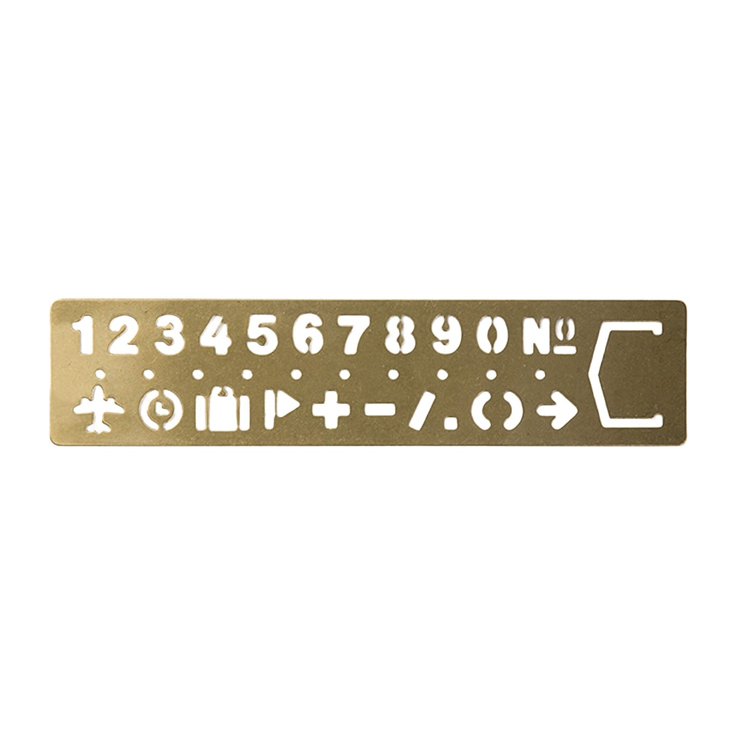 TRAVELER'S COMPANY Brass Template Bookmark - Number - Template Rulers