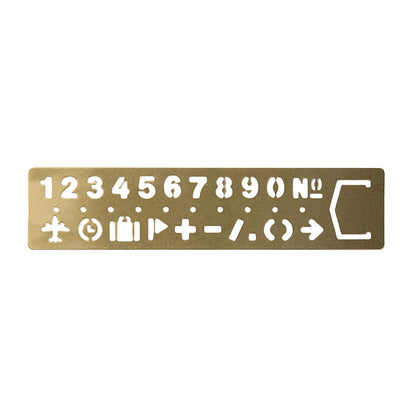 TRAVELER'S COMPANY Brass Template Bookmark - Number - Template Rulers