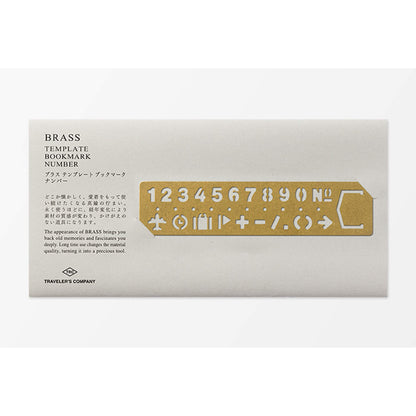 TRAVELER'S COMPANY Brass Template Bookmark - Number - Template Rulers