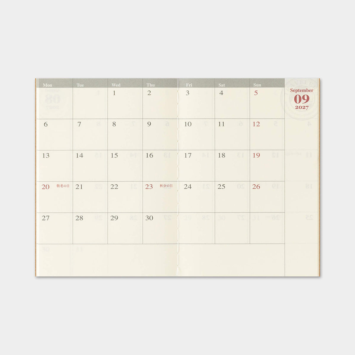 TRAVELER'S notebook 2027 - Monthly Refill - Passport Size - 2027 Planners & Diaries