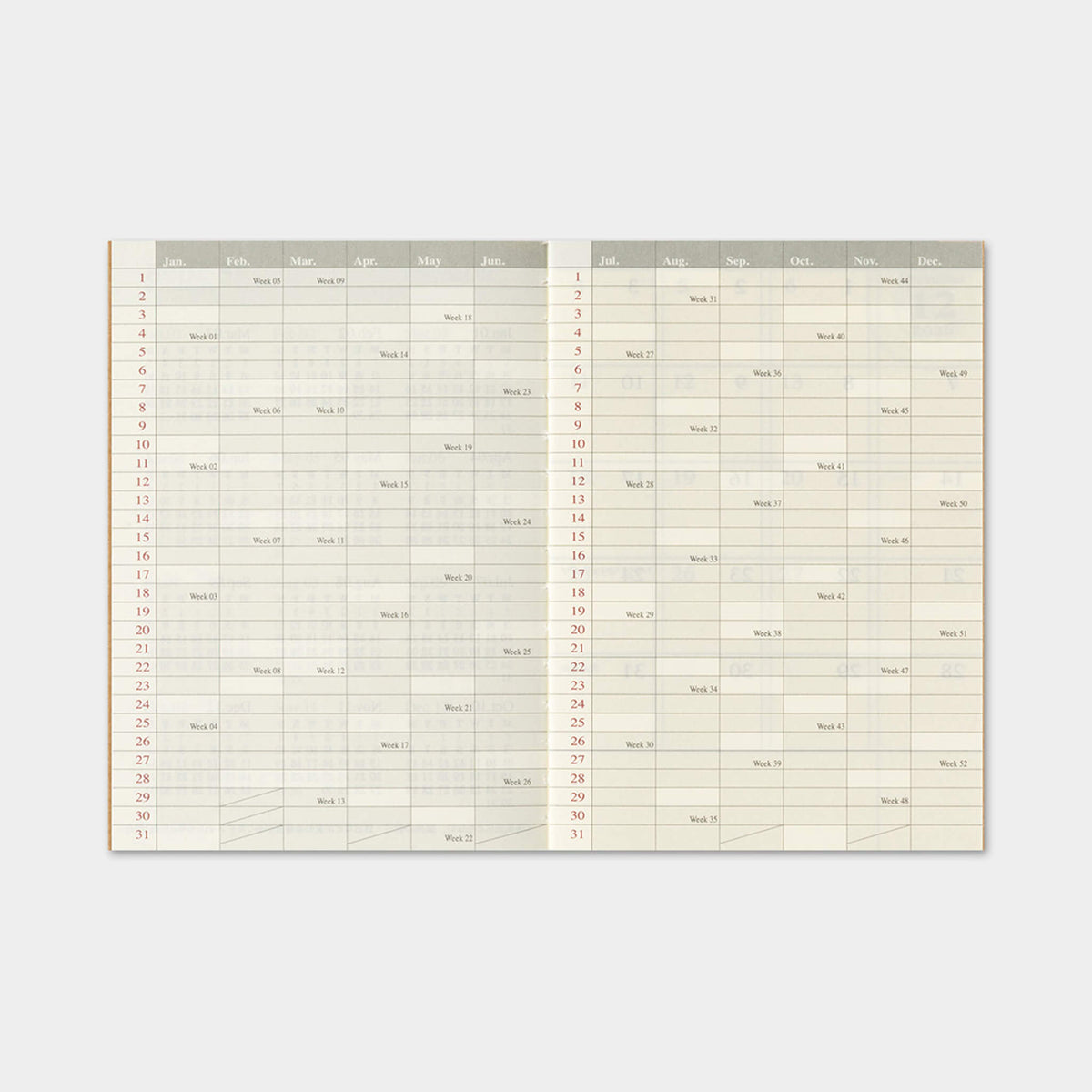 TRAVELER'S notebook 2027 - Monthly Refill - Passport Size - 2027 Planners & Diaries