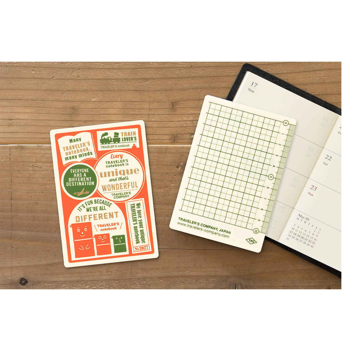 TRAVELER'S notebook 2027 - Plastic Sheet - Passport Size - Pencil Boards