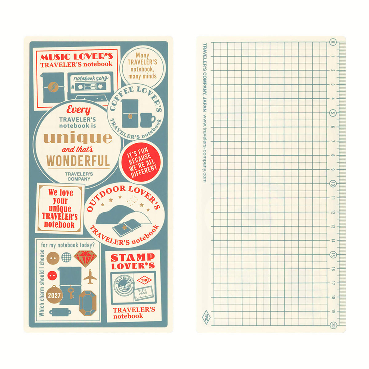 TRAVELER'S notebook 2027 - Plastic Sheet - Regular Size - Pencil Boards