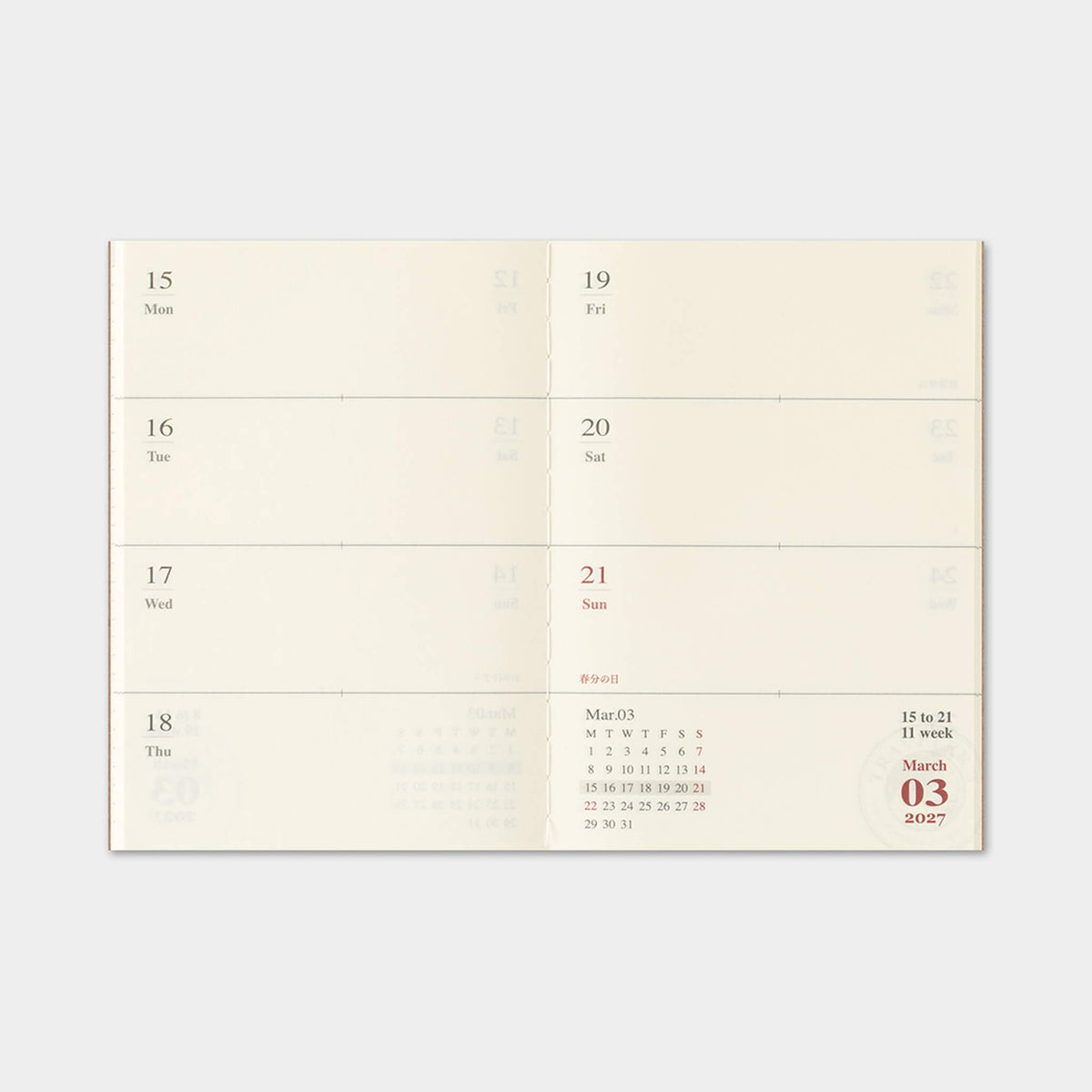 TRAVELER'S notebook 2027 - Weekly Refill - Passport Size - 2027 Planners & Diaries