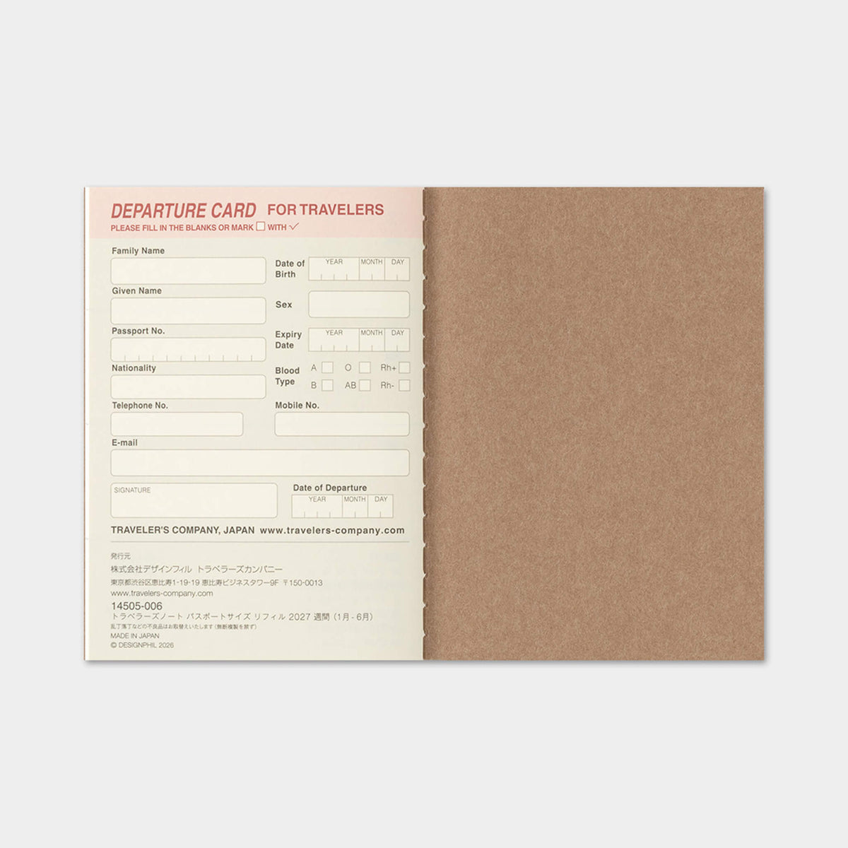 TRAVELER'S notebook 2027 - Weekly Refill - Passport Size - 2027 Planners & Diaries