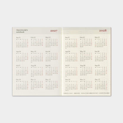 TRAVELER'S notebook 2027 - Weekly Refill - Passport Size - 2027 Planners & Diaries