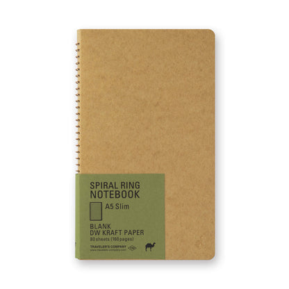TRC Spiral Ring Notebook <A5 Slim> Blank DW Kraft Paper - Notebooks