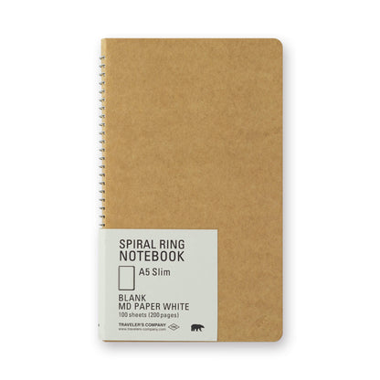 TRC Spiral Ring Notebook <A5 Slim> Blank MD Paper White - Notebooks