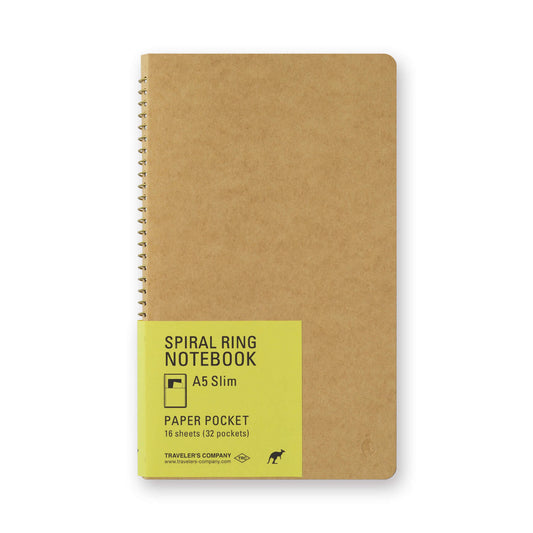 TRC Spiral Ring Notebook <A5 Slim> Paper Pocket - Storage Notebooks