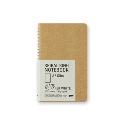 TRC Spiral Ring Notebook <A6 Slim> Blank MD Paper White - Notebooks