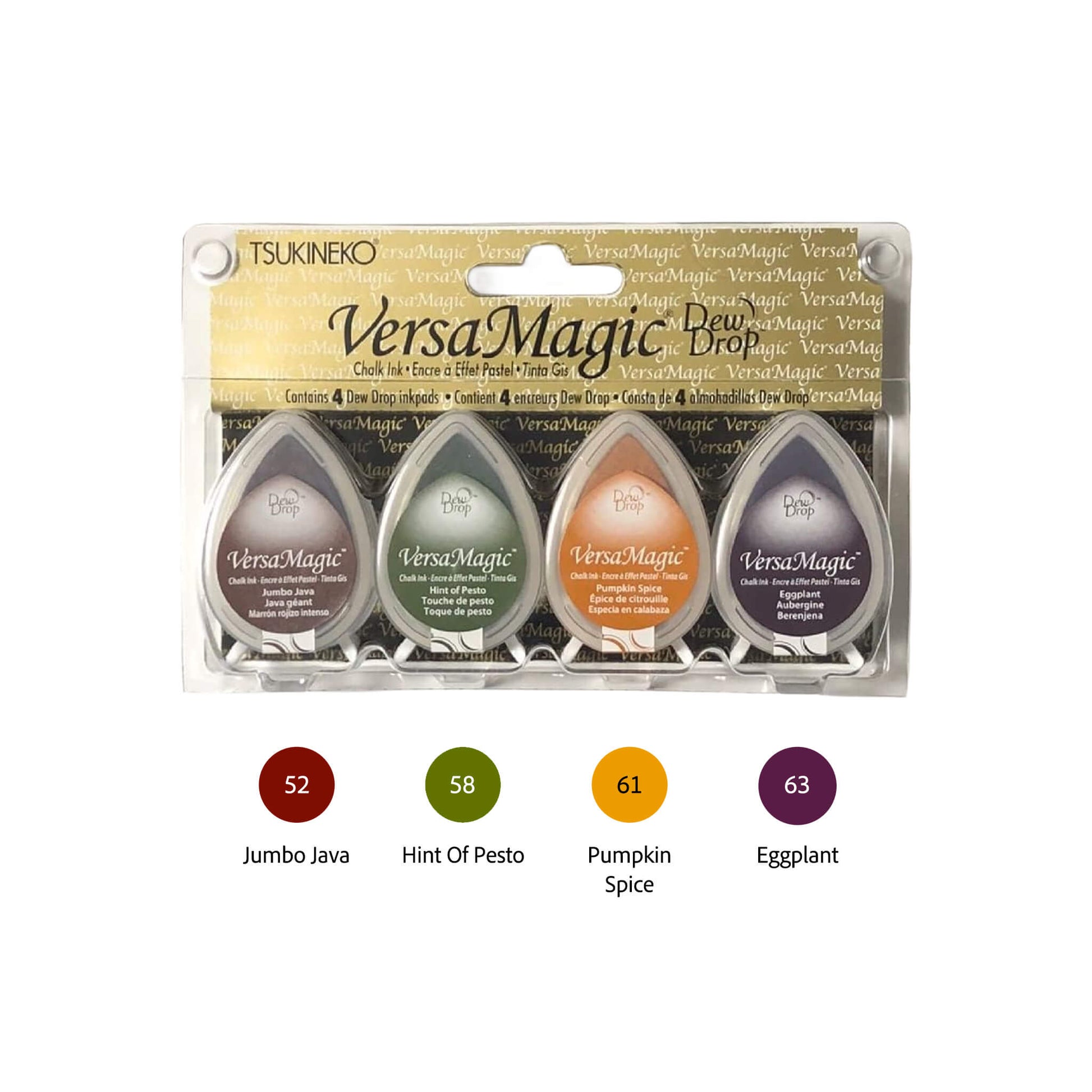 Tsukineko VersaMagic Dewdrop Stamp Ink Pad 4 - Color Set - Harvest - Stamp Ink Pads