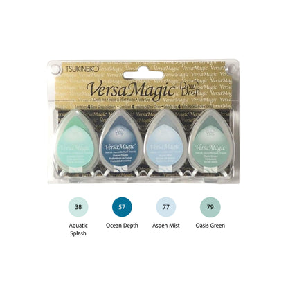 Tsukineko VersaMagic Dewdrop Stamp Ink Pad 4 - Color Set - Seashore - Stamp Ink Pads
