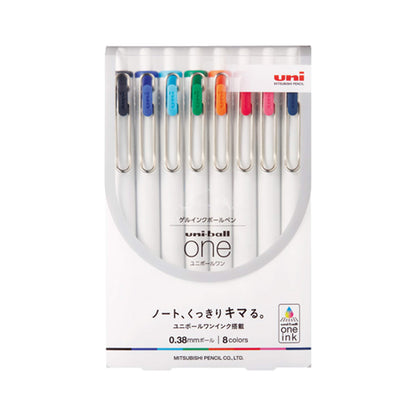 Uni - ball ONE Gel Pen 8 - color Set 0.38mm - Gel & Rollerball Pens