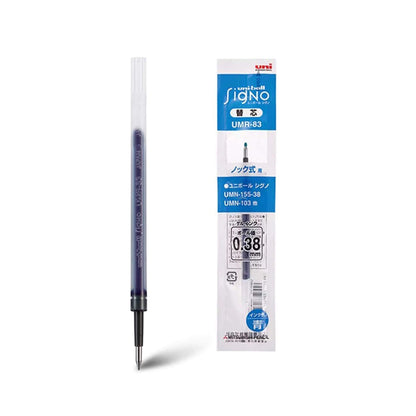Uni - ball Signo Retractable Gel Pen Refill UMR - 83 0.38mm - Blue - Pen Refills