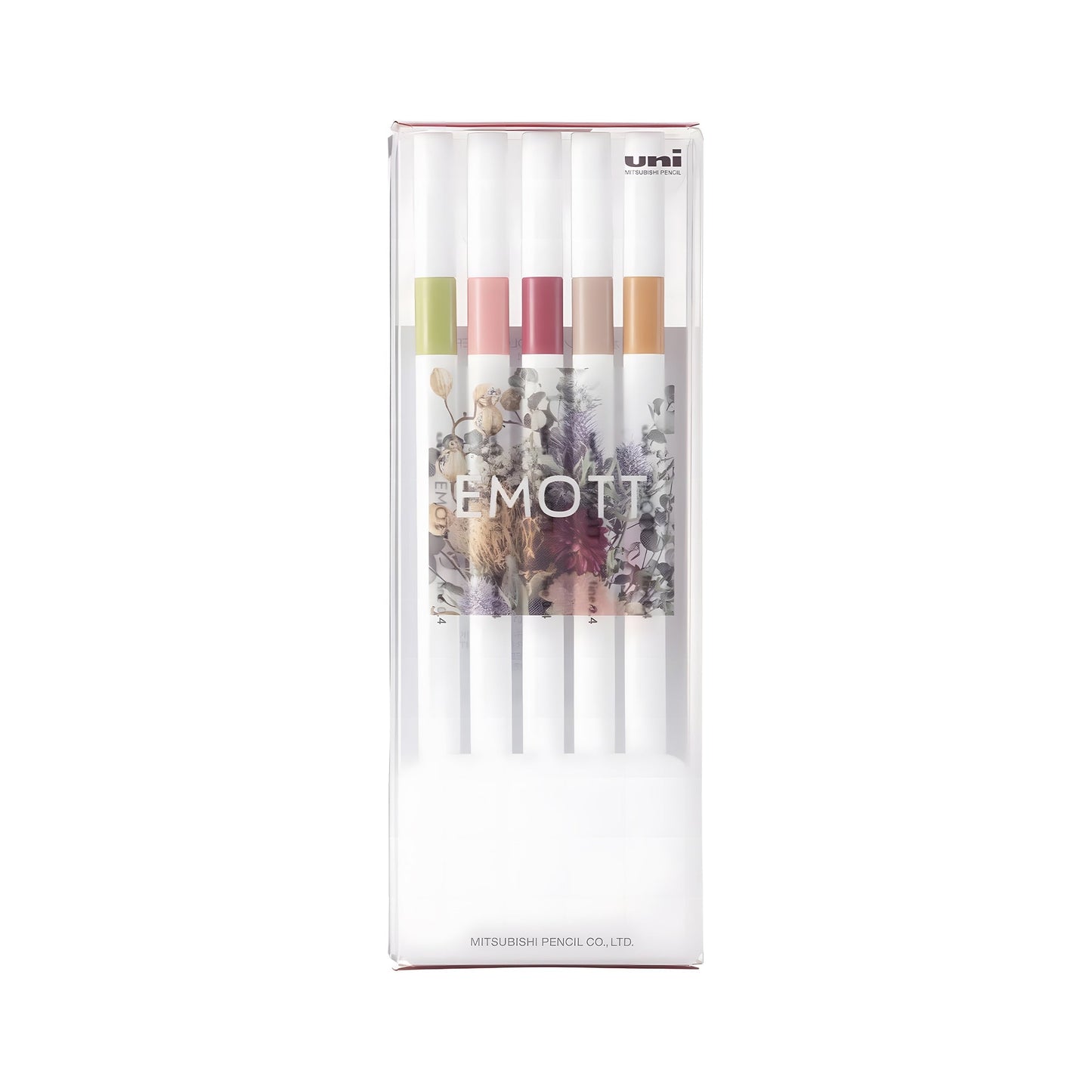 Uni Mitsubishi Emott Fineliner 5 - Color Set No.10 Botanical Color - Fine - Tip Markers