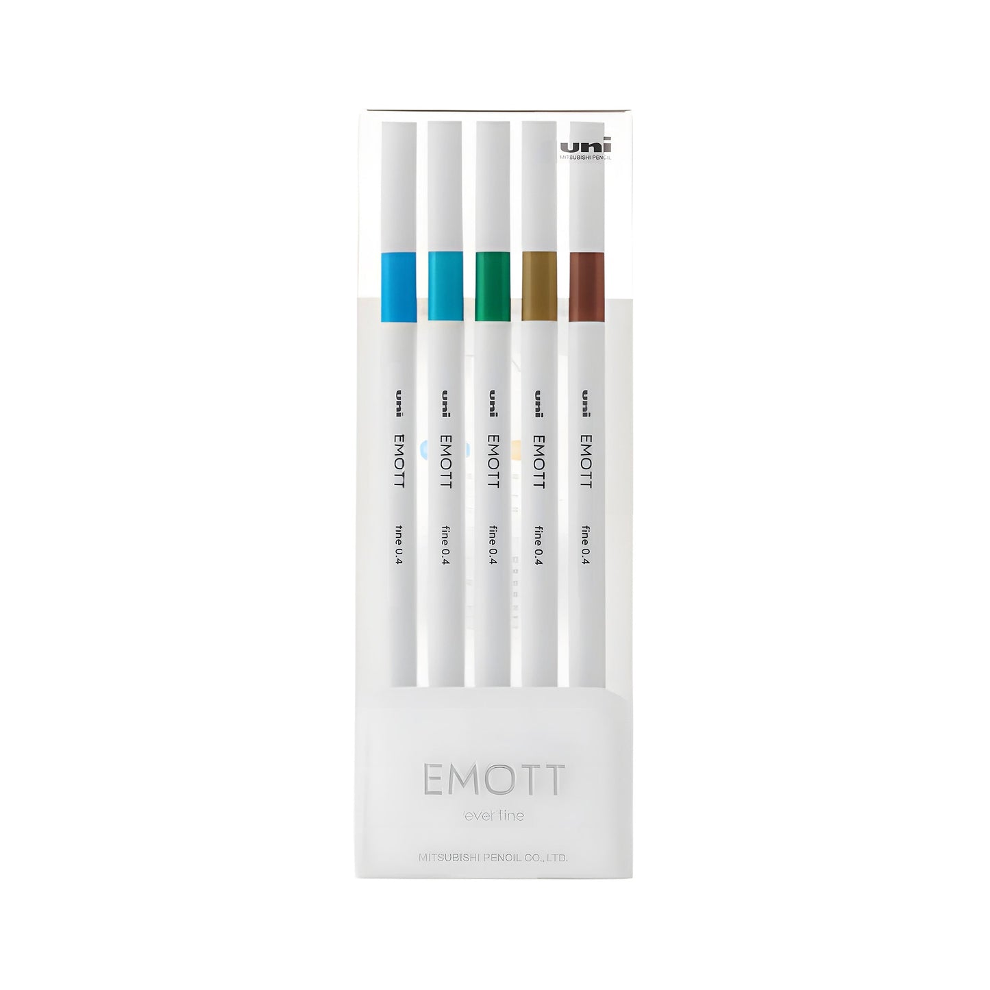 Uni Mitsubishi Emott Fineliner 5 - Color Set No.4 Island Color - Fine - Tip Markers